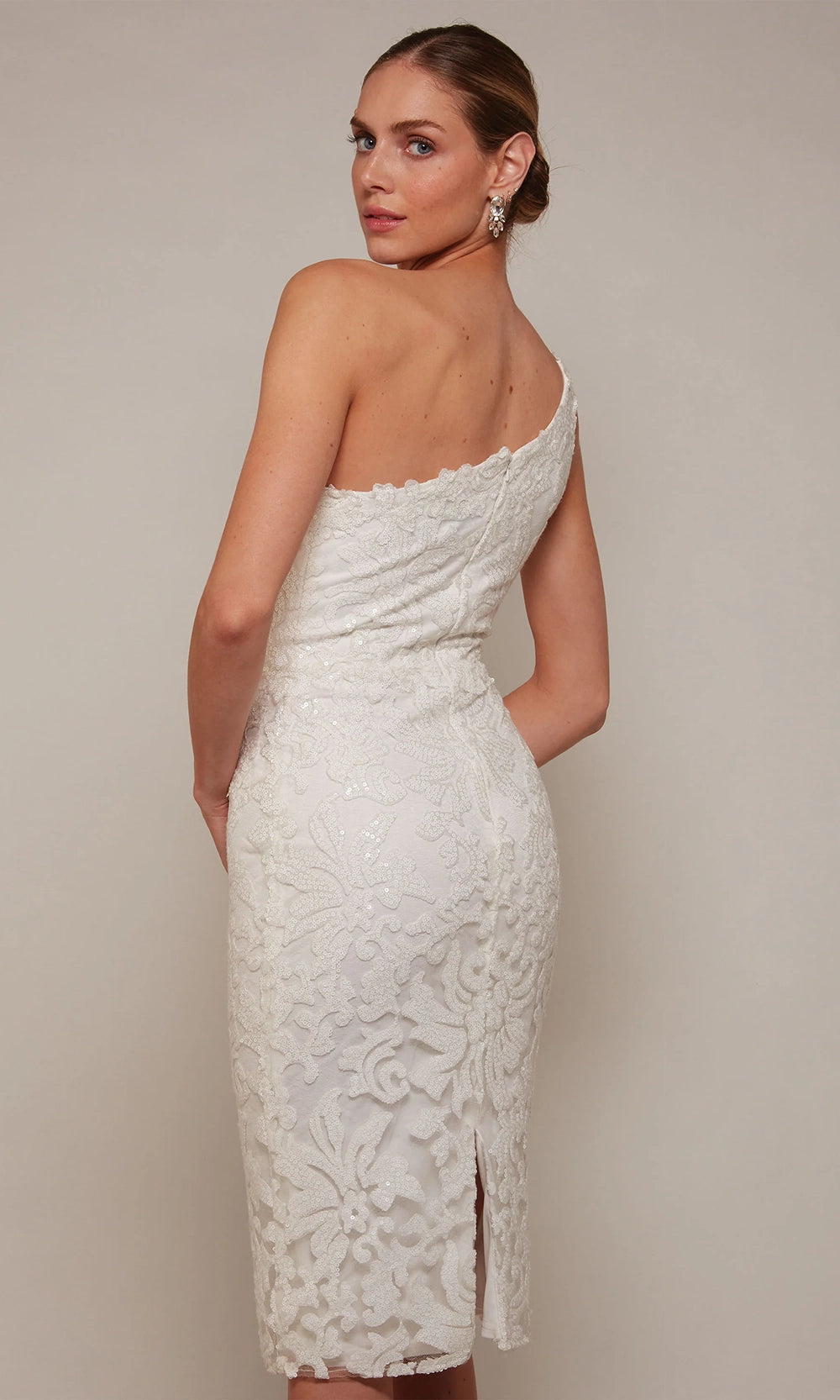 Alyce Paris 70029 - One Shoulder Sequin Lace Dress - view 6