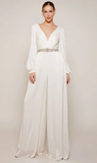Alyce Paris 70031 - Plunging Neck Jumpsuit with Beaded Waist - designer formal jumpsuit at Silhouette Dresses