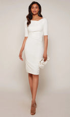 Alyce Paris 70036 - Asymmetrical Draped Knee-Length Dress - back view