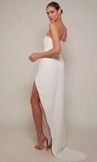 Alyce Paris 70042 - Asymmetric Hem Straight Neck Dress - view 4
