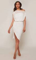 Alyce Paris 70046 - Asymmetric Blouson Beaded Dress - back view