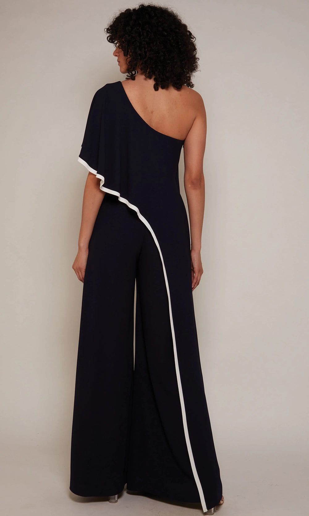 Alyce Paris 70049 - Flounce Bodice One Shoulder Jumpsuit - view 4