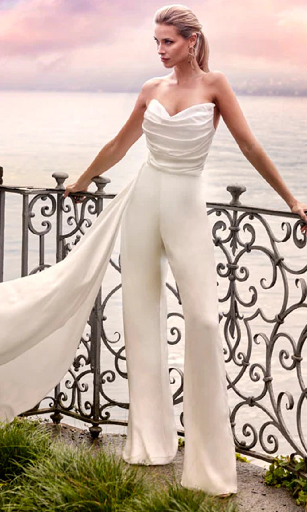 Alyce Paris 70050 - Strapless Satin Jumpsuit - detail view
