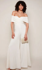 Alyce Paris 70051 - Off Shoulder Draped Bridal Jumpsuit - designer formal jumpsuit at Silhouette Dresses