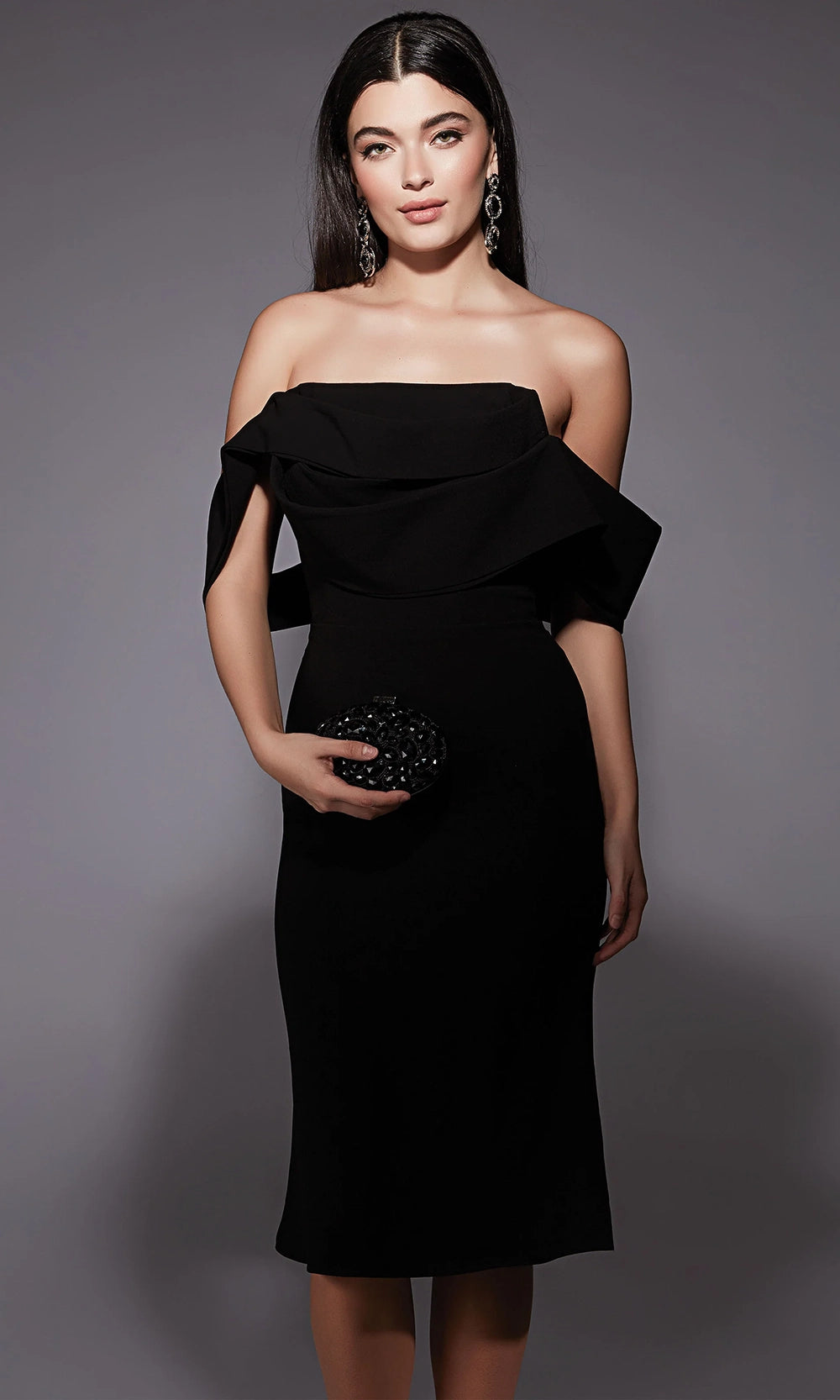 Alyce Paris 70055 - Fitted Off Shoulder Sheath Dress - designer formal gown at Silhouette Dresses