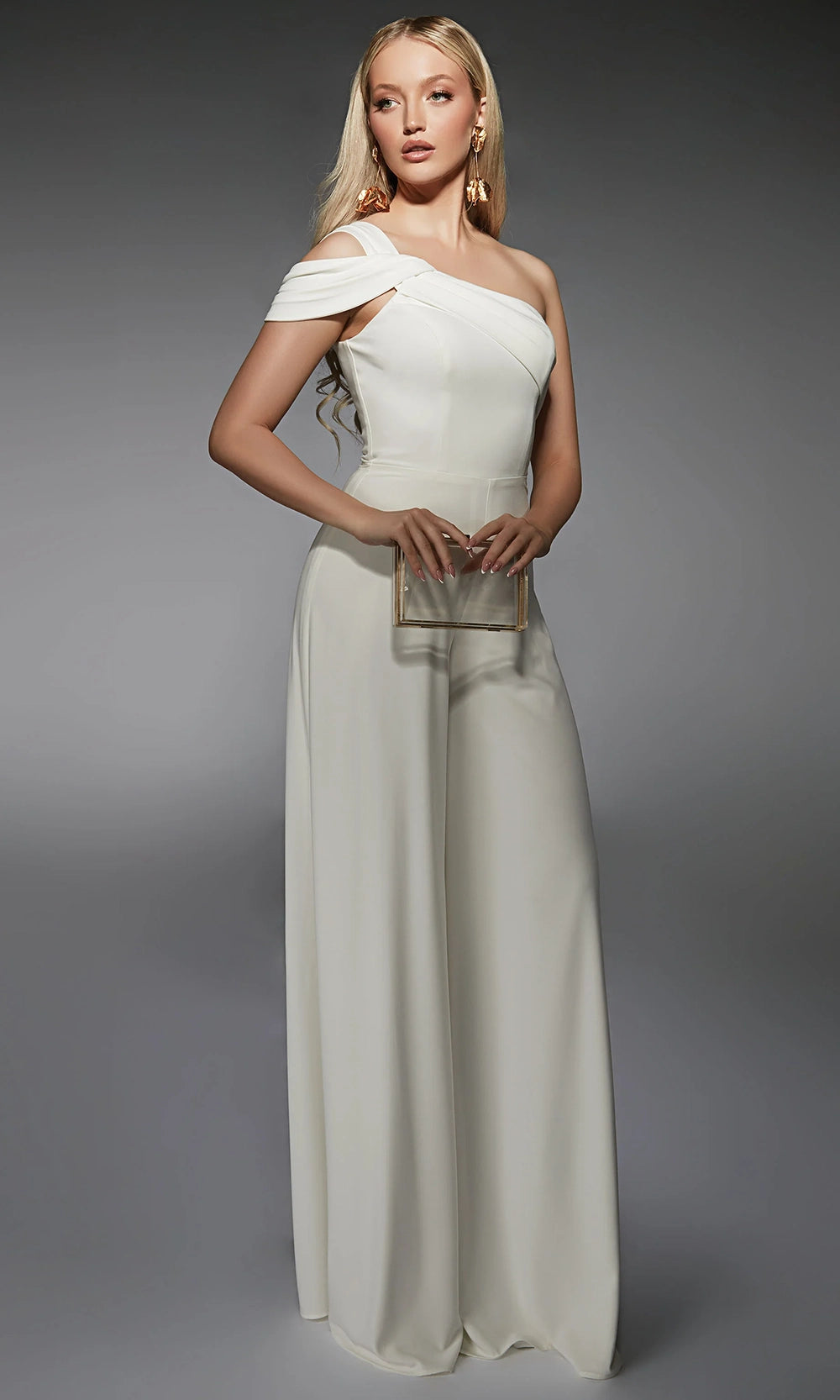 Alyce Paris 70066 - One Shoulder Elegant Jumpsuit - back view