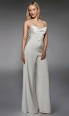 Alyce Paris 70071 - Cowl Neck Detachable Sleeve Jumpsuit - view 7