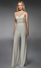Alyce Paris 70074 - Illusion Lace Bodice Sleeveless Jumpsuit - view 4