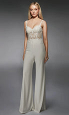 Alyce Paris 70074 - Illusion Lace Bodice Sleeveless Jumpsuit