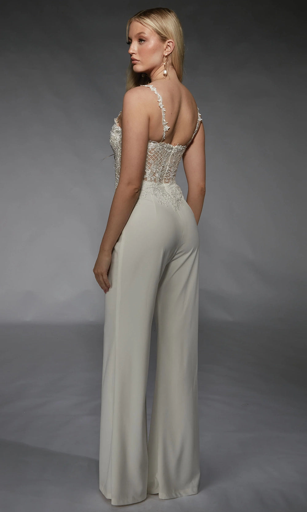 Alyce Paris 70074 - Illusion Lace Bodice Sleeveless Jumpsuit - view 5