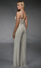 Alyce Paris 70074 - Illusion Lace Bodice Sleeveless Jumpsuit