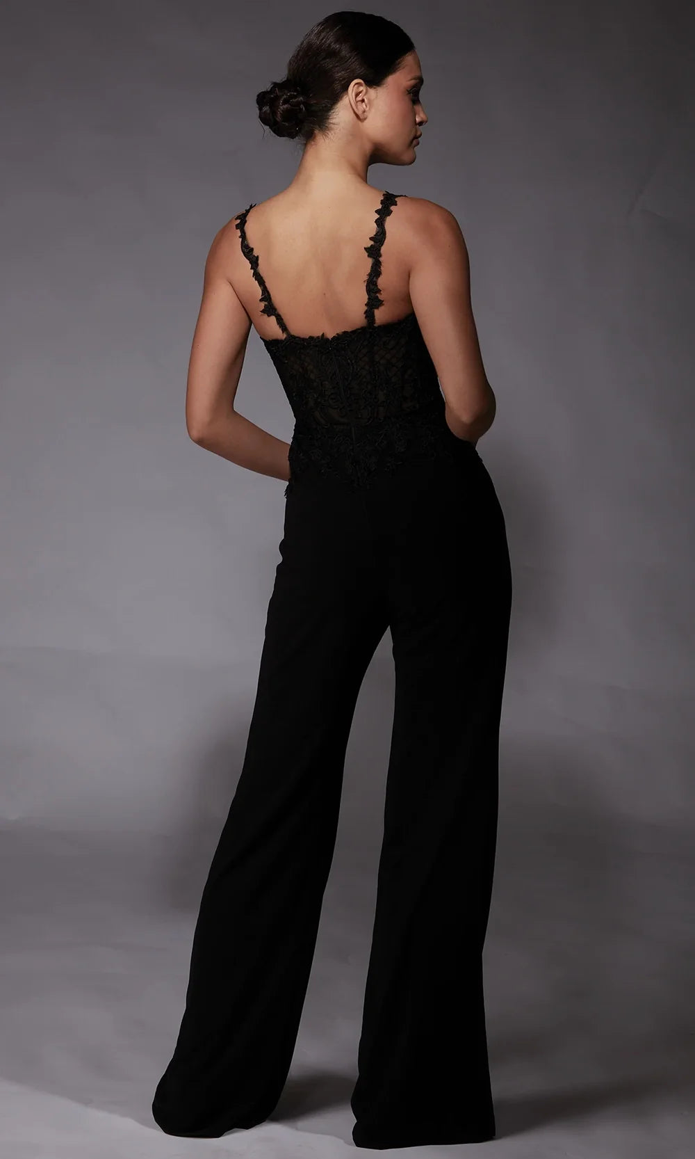 Alyce Paris 70074 - Illusion Lace Bodice Sleeveless Jumpsuit