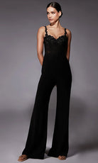 Alyce Paris 70074 - Illusion Lace Bodice Sleeveless Jumpsuit