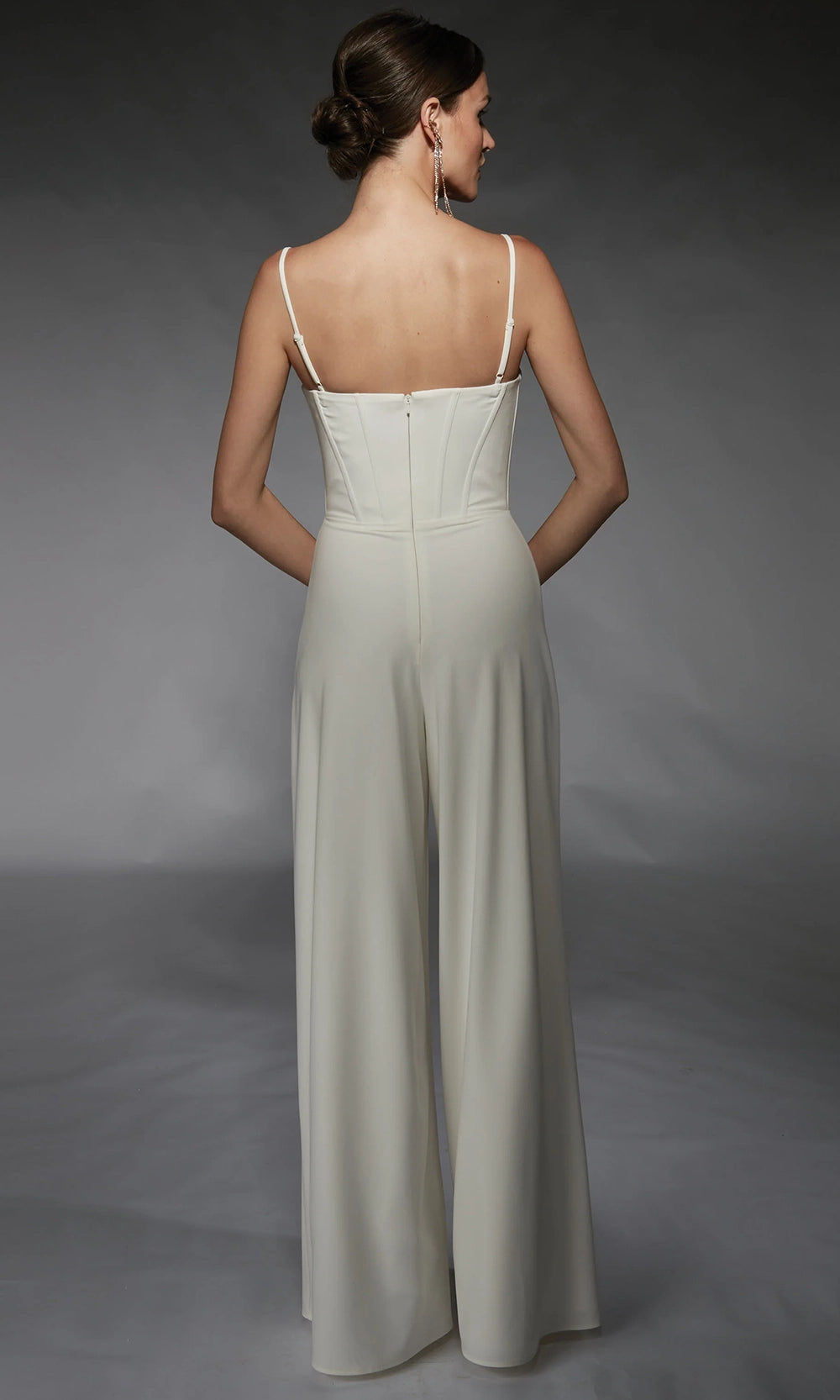 Alyce Paris 70075 - Draped Sleeveless Wide-Leg Jumpsuit - detail view