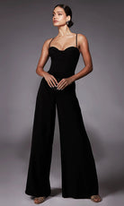 Alyce Paris 70075 - Draped Sleeveless Wide-Leg Jumpsuit - designer formal jumpsuit at Silhouette Dresses