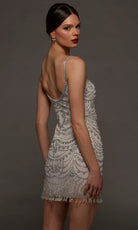 Alyce Paris 70123 - Beaded Fringe Hem Sleeveless Mini Dress