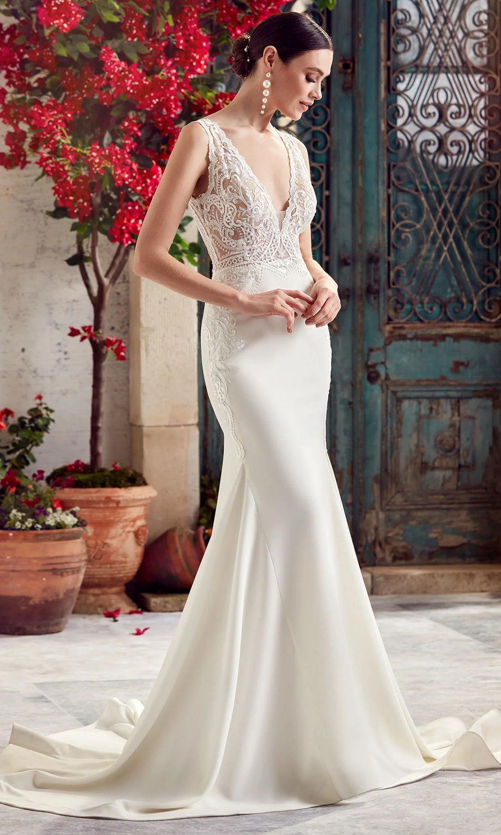 Alyce Paris 7016 - Illusion Lace Bodice Plunging V-Neck Gown - view 4