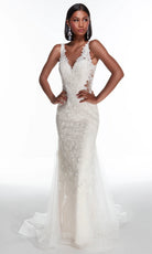 Alyce Paris 7017 - Illusion Lace Trumpet Bridal Gown - designer wedding dress at Silhouette Dresses