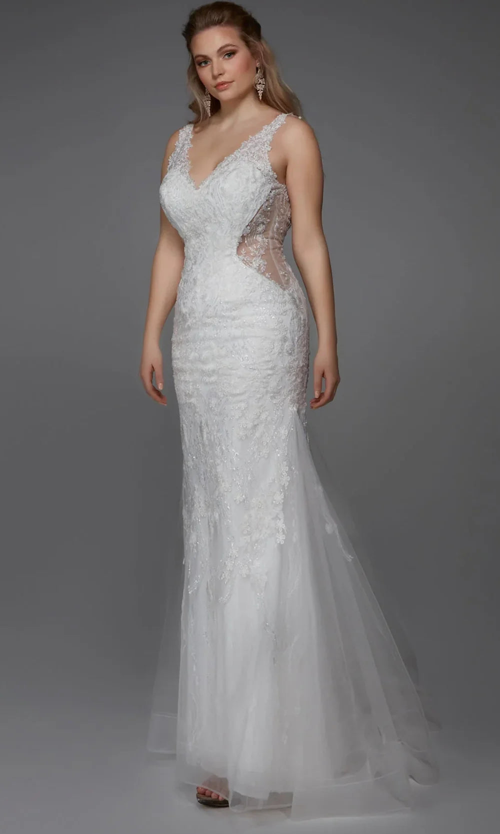 Alyce Paris 7017 - Illusion Lace Trumpet Bridal Gown