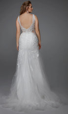 Alyce Paris 7017 - Illusion Lace Trumpet Bridal Gown - detail view