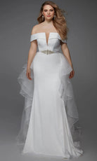 Alyce Paris 7020 - Off Shoulder Dot Net Overskirt Bridal Gown - designer wedding dress at Silhouette Dresses