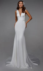 Alyce Paris 7021 - Plunging V-Neck Sleek Trumpet Dress - designer formal gown at Silhouette Dresses
