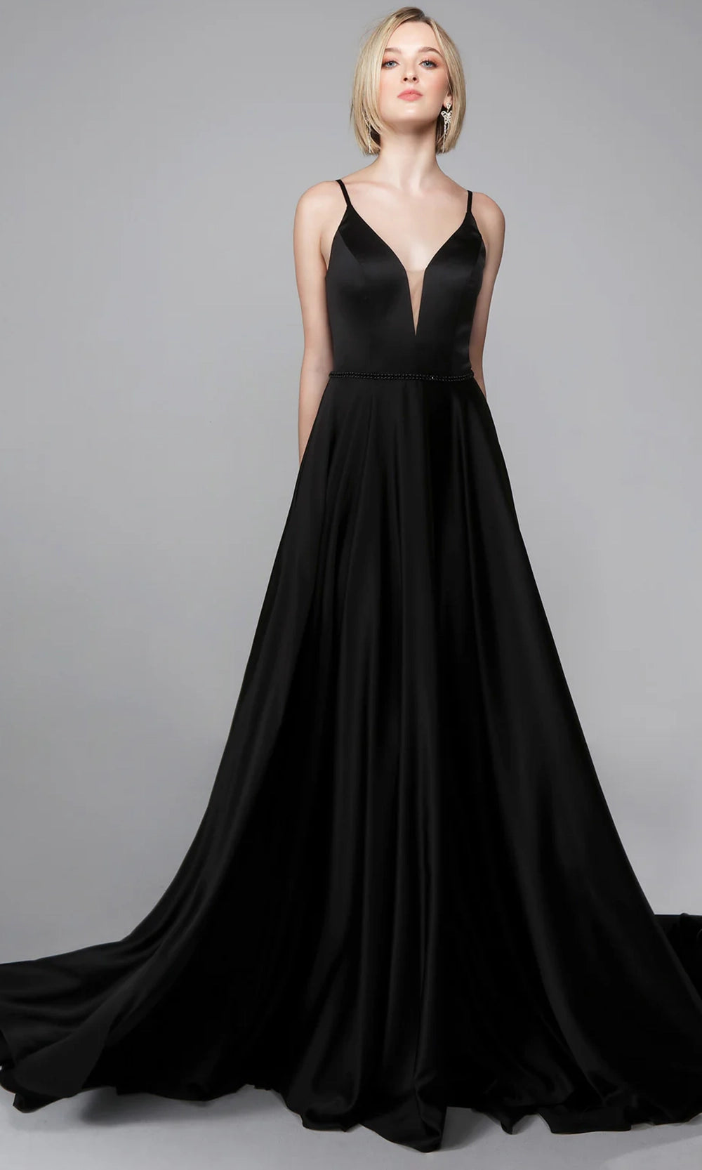 Alyce Paris 7024 - Plunging A-line Dress with Button Back - designer formal gown at Silhouette Dresses