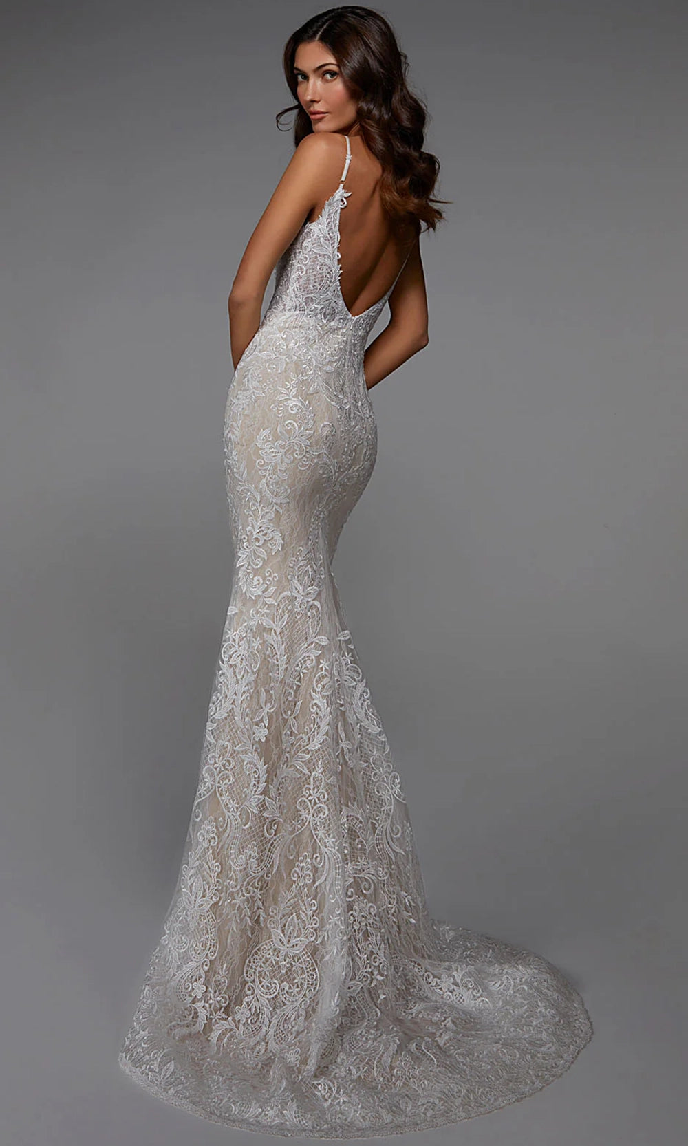 Alyce Paris 7028 - Sleeveless Sweetheart Embroidered Dress - back view