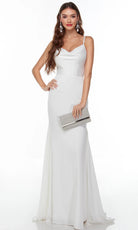 Alyce Paris 7051 - Sleek Satin Gown with Cowl Neckline - designer wedding dress at Silhouette Dresses
