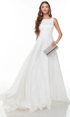 Alyce Paris 7053 - Bateau Neck Satin A-Line Bridal Gown - designer wedding dress at Silhouette Dresses