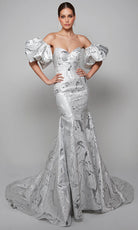 Alyce Paris 7055 - Jacquard Strapless Trumpet Gown - designer wedding dress at Silhouette Dresses