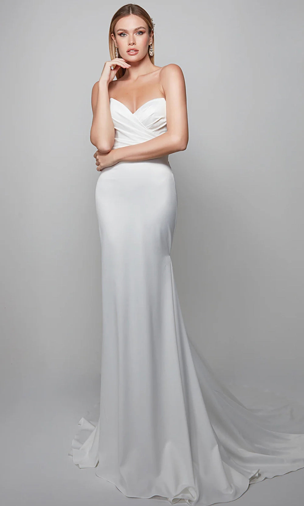 Alyce Paris 7056 - Sweetheart Sheath Dress with Puff Sleeves - view 4