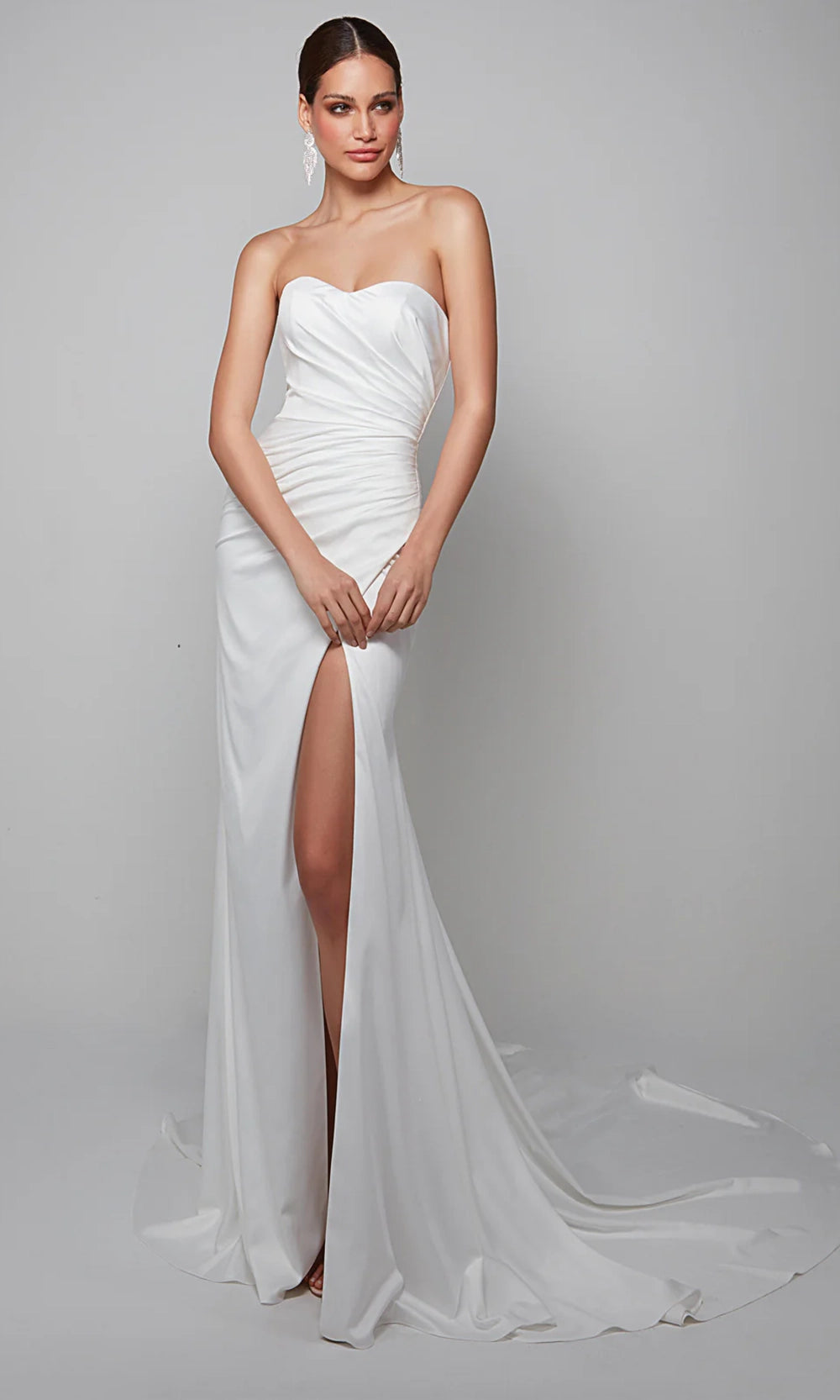 Alyce Paris 7057 - Strapless Ruched Sheath Bridal Gown - designer wedding dress at Silhouette Dresses