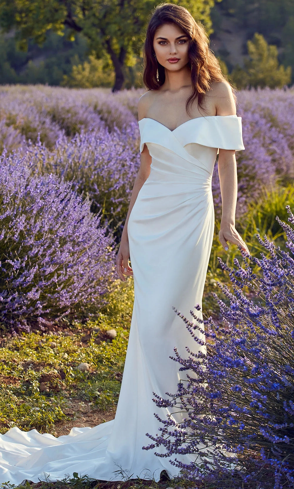 Alyce Paris 7059 - Wrapped Off Shoulder Sheath Gown - back view