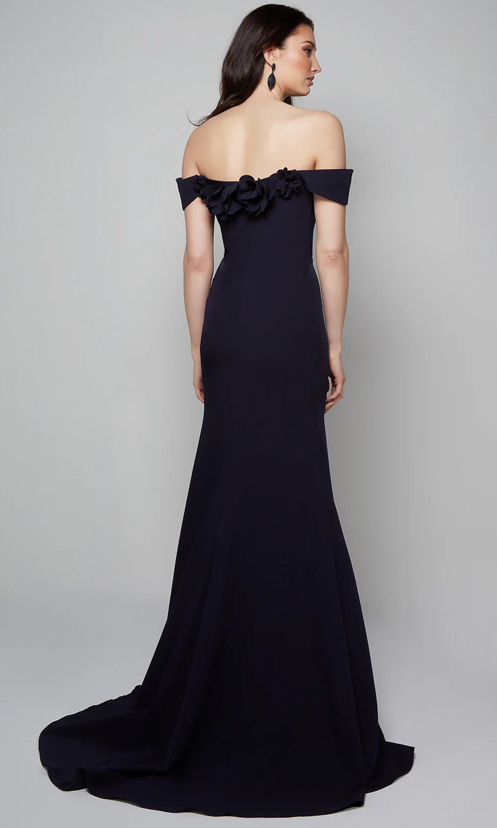 Alyce Paris 7062 - Off Shoulder Floral Appliqued Gown - view 6