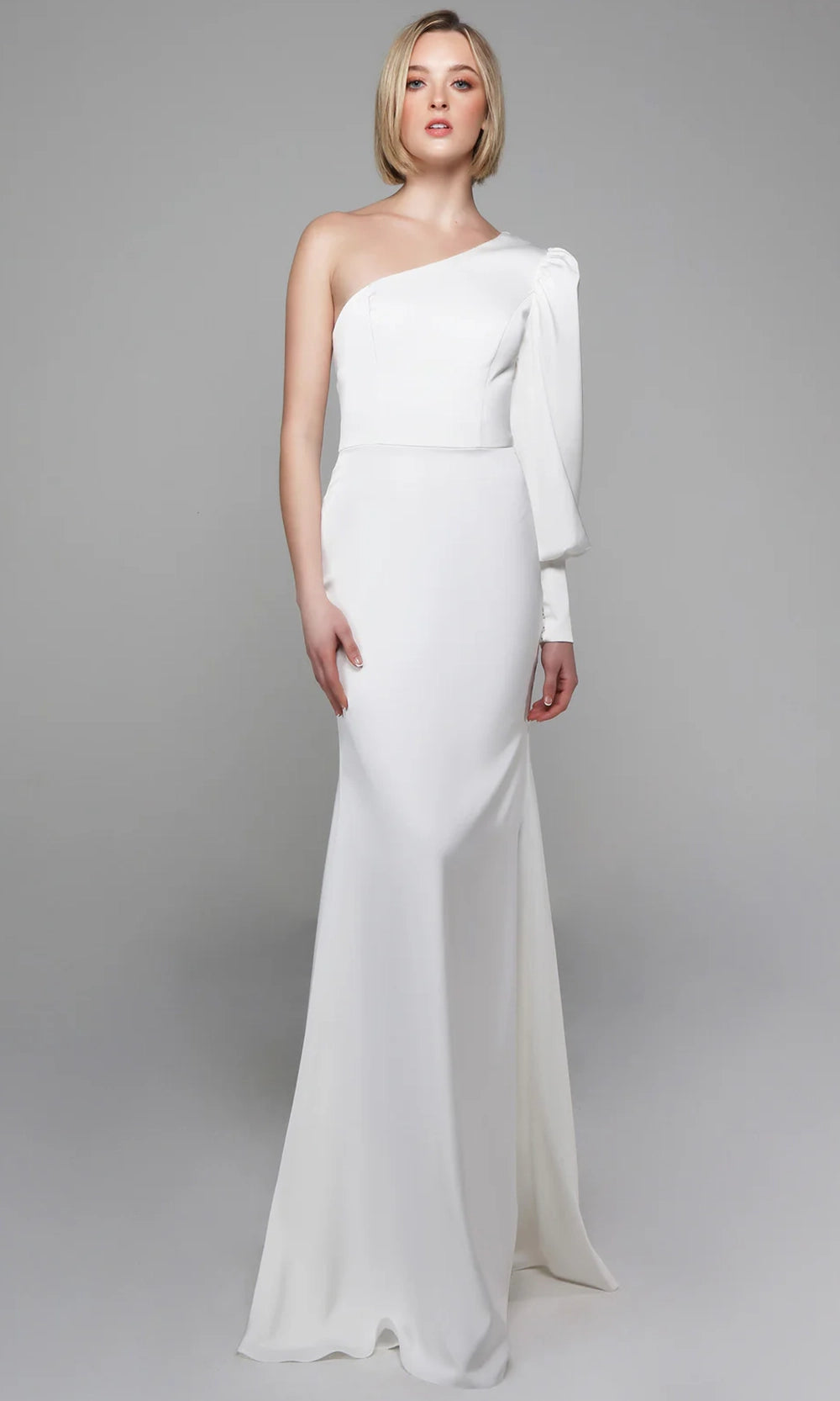 Alyce Paris 7065 - One Shoulder Charmeuse Fitted Gown - designer wedding dress at Silhouette Dresses