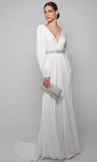 Alyce Paris 7070 - Long Sleeve Bridal Dress with Beading - back view