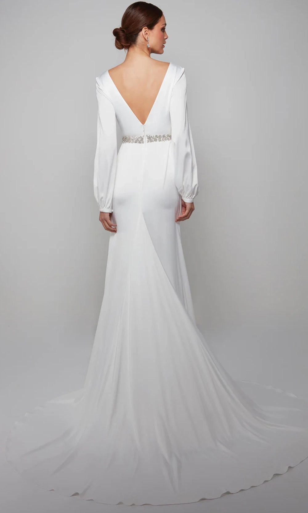 Alyce Paris 7070 - Long Sleeve Bridal Dress with Beading - detail view