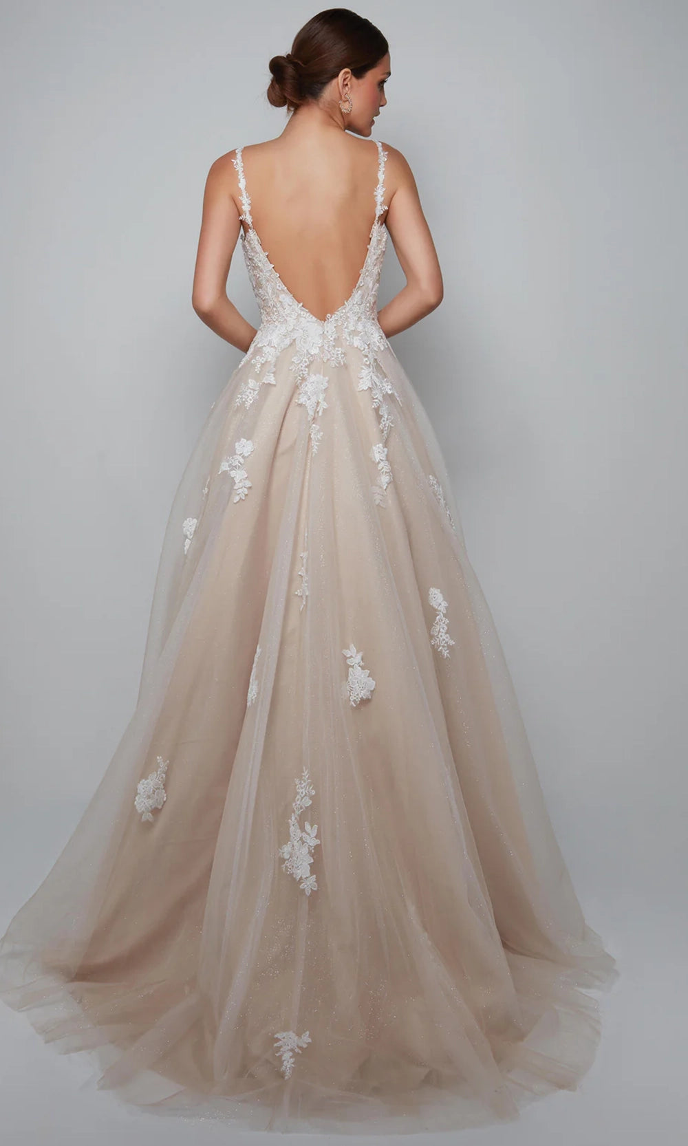 Alyce Paris 7084 - Lace Applique Tulle Bridal Ballgown - back view