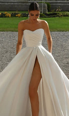 Alyce Paris 7088 - Strapless A-line Wedding Gown with Slit - detail view