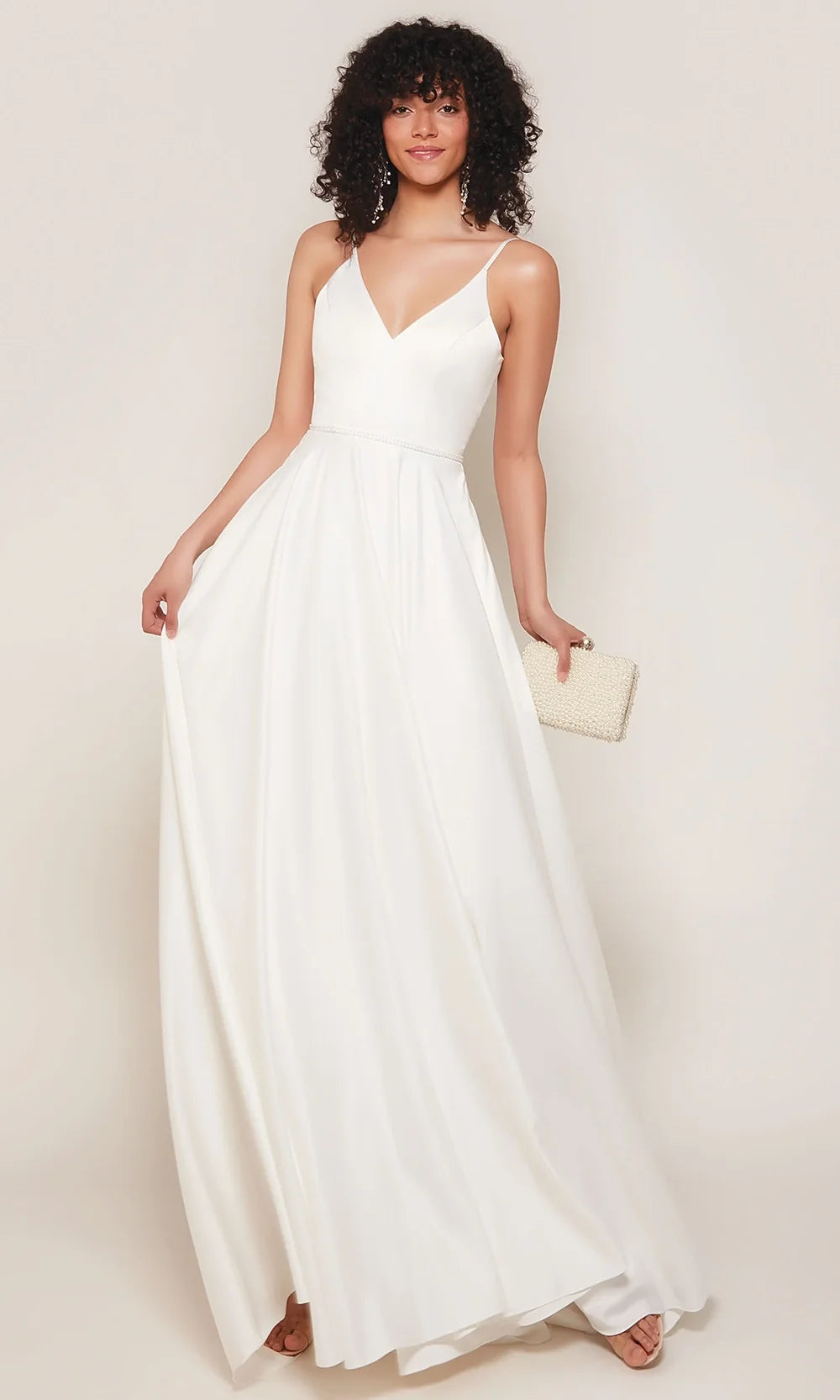 Alyce Paris 7089 - Minimalist V-Neck A-line Dress