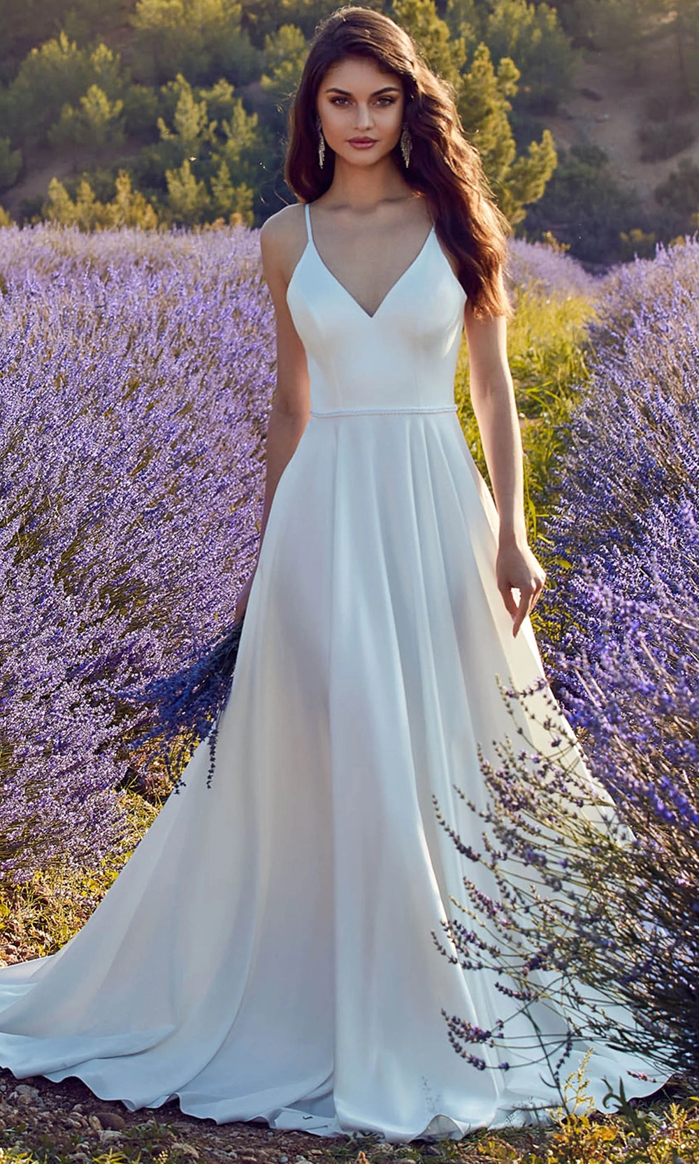 Alyce Paris 7089 - Minimalist V-Neck A-line Dress - view 4