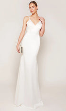 Alyce Paris 7090 - Beaded Strap Satin Dress with Overskirt - back view