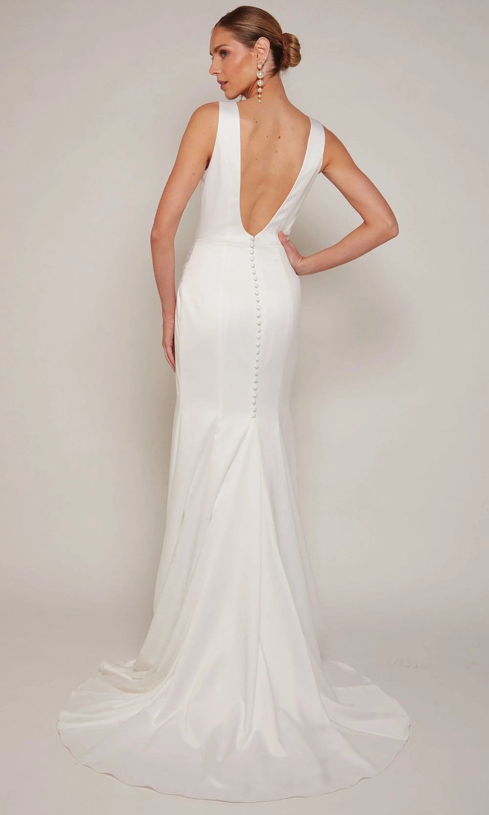 Alyce Paris 7093 - Strapless Wide V-Neck Wedding Dress - back view