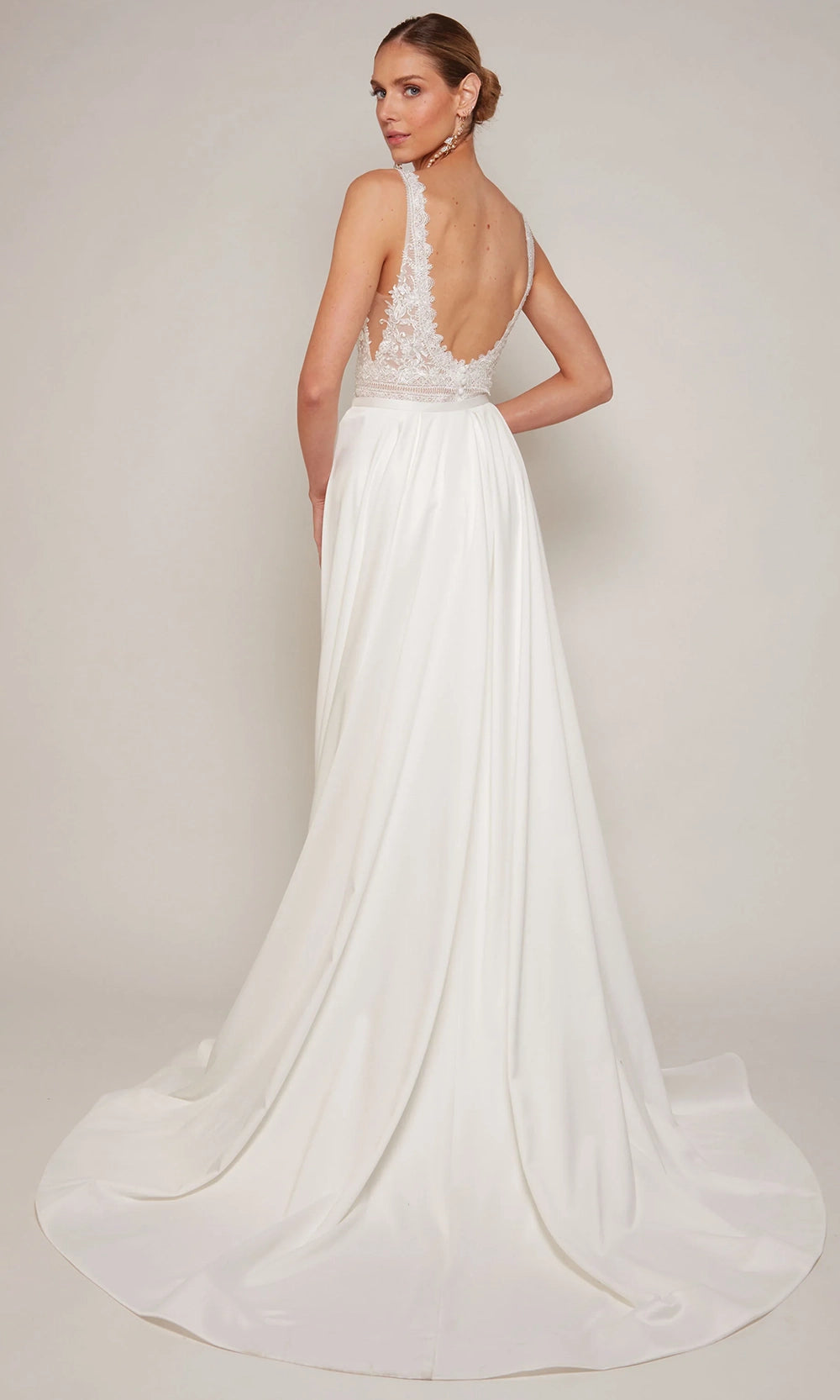 Alyce Paris 7097 - Lace Illusion Bodice Sheath Dress - back view