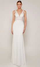 Alyce Paris 7097 - Lace Illusion Bodice Sheath Dress - detail view