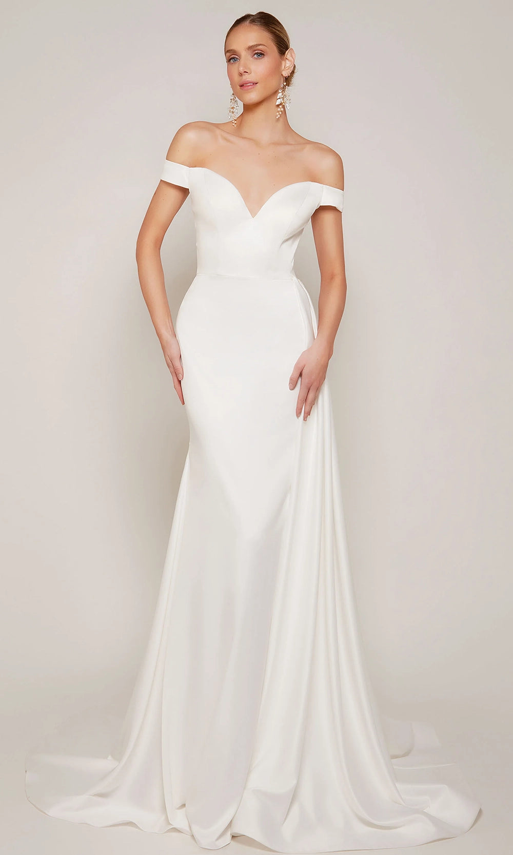 Alyce Paris 7098 - Sleek Off Shoulder Trumpet Dress - designer wedding dress at Silhouette Dresses