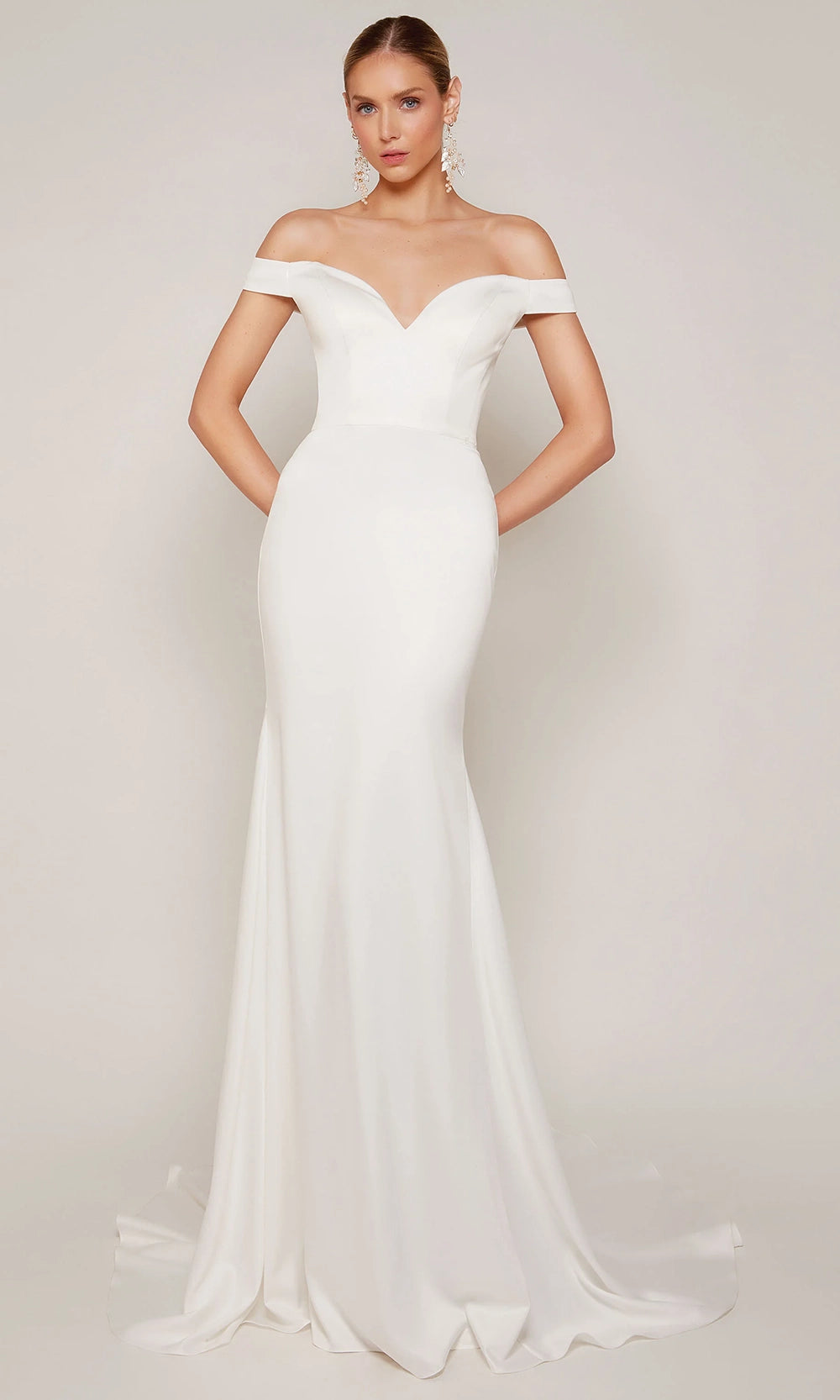 Alyce Paris 7098 - Sleek Off Shoulder Trumpet Dress - back view