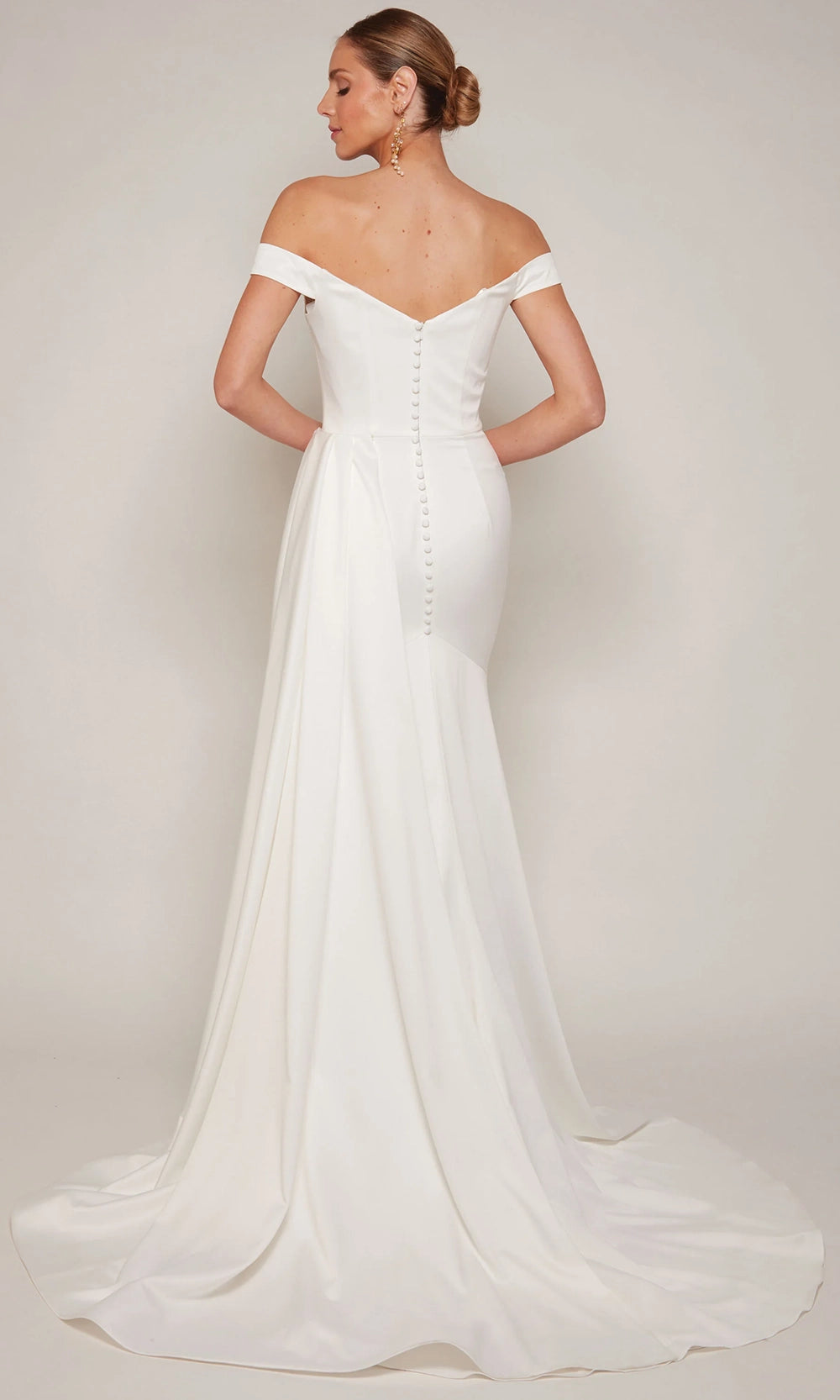 Alyce Paris 7098 - Sleek Off Shoulder Trumpet Dress - detail view
