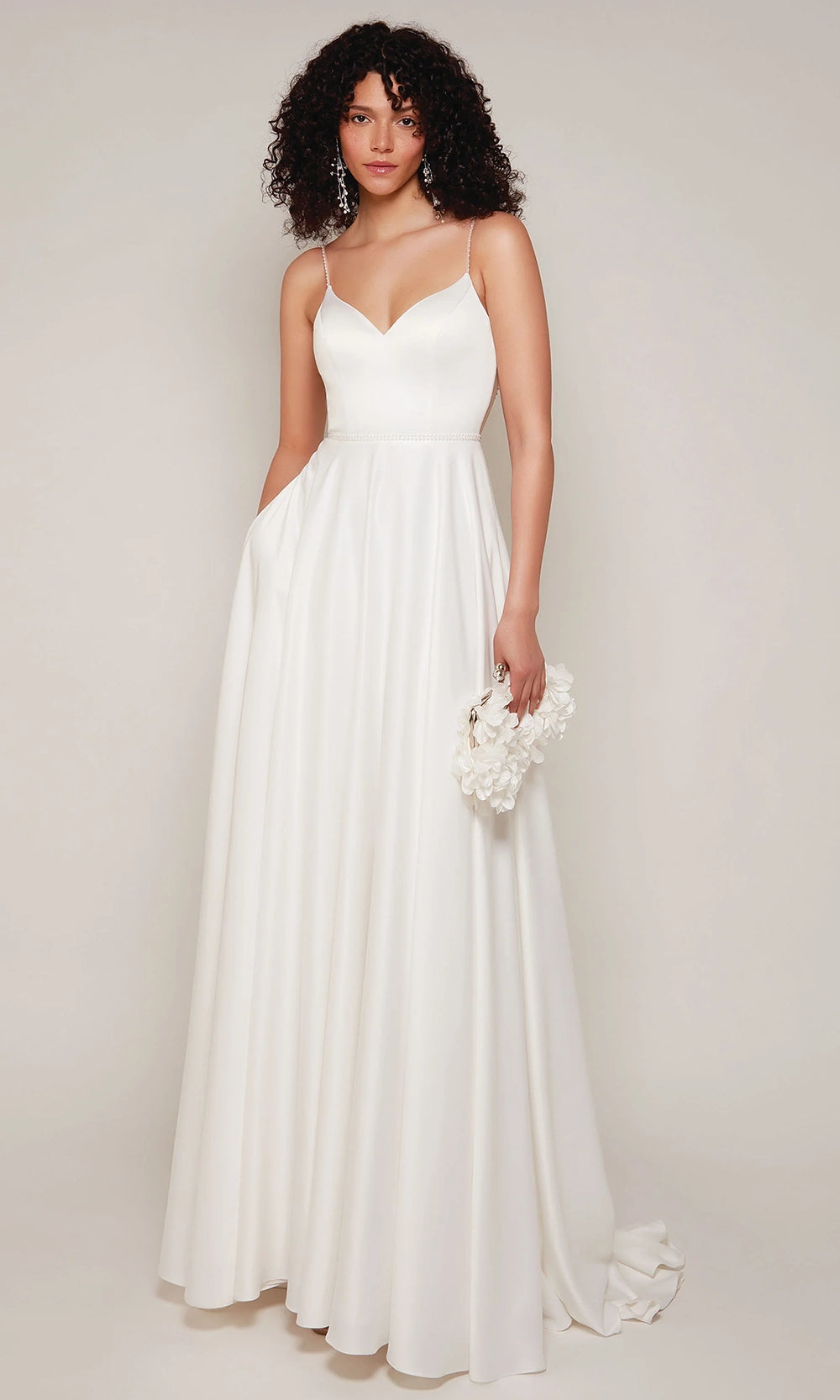Alyce Paris 7099 - Deep V-Neckline Beaded Trim Dress - designer wedding dress at Silhouette Dresses